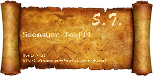 Seemayer Teofil névjegykártya